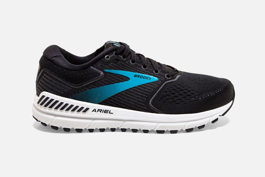 Tenis Corrida Brooks Ariel '20 Feminino Brasil - Pretas/Azuis 7392580-HL